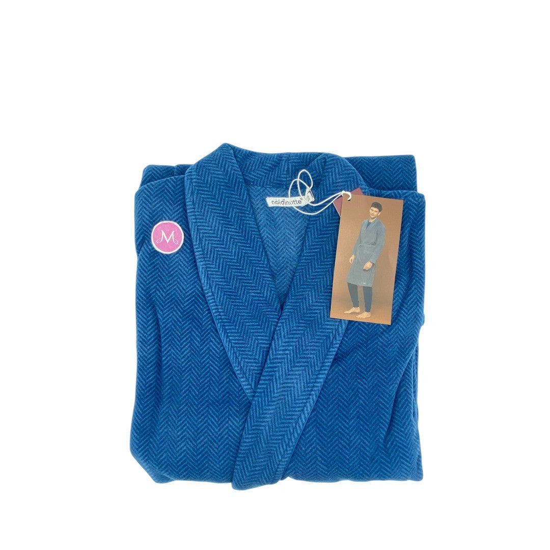 Noidinotte Vestaglia uomo micropile spinato Blu GE002620PB403