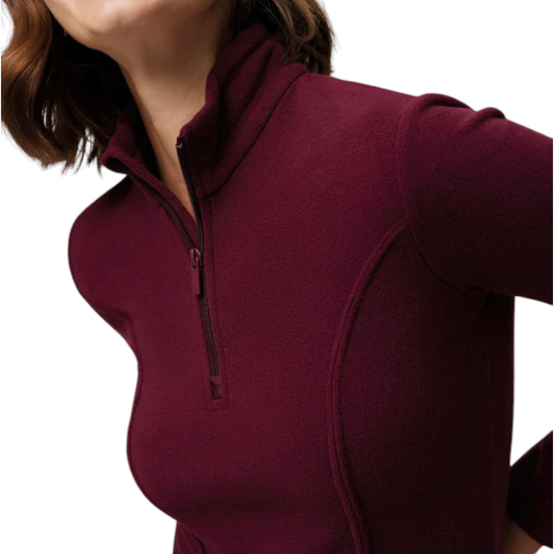 Ysabel Mora Giacca In Pile A Maniche Lunghe Donna Mezza Zip 70007 Granata