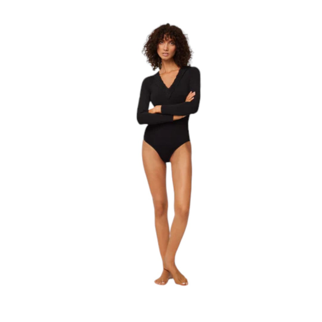 Ysabel Mora Body termico Donna Maniche Lunghe con pizzo