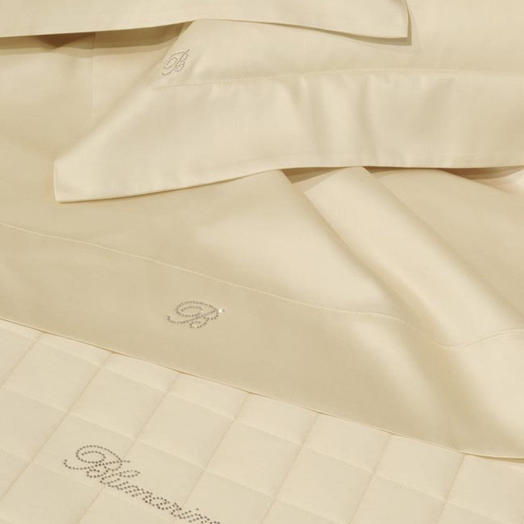 Blumarine Copriletto matrimoniale Lory trapuntato in puro raso di cotone Seta