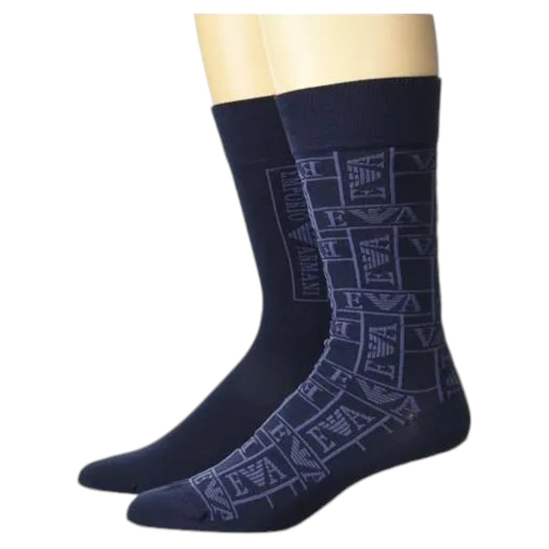 Emporio Armani 2Pack Calze Corte Uomo Navy - 302302 3F273 00135
