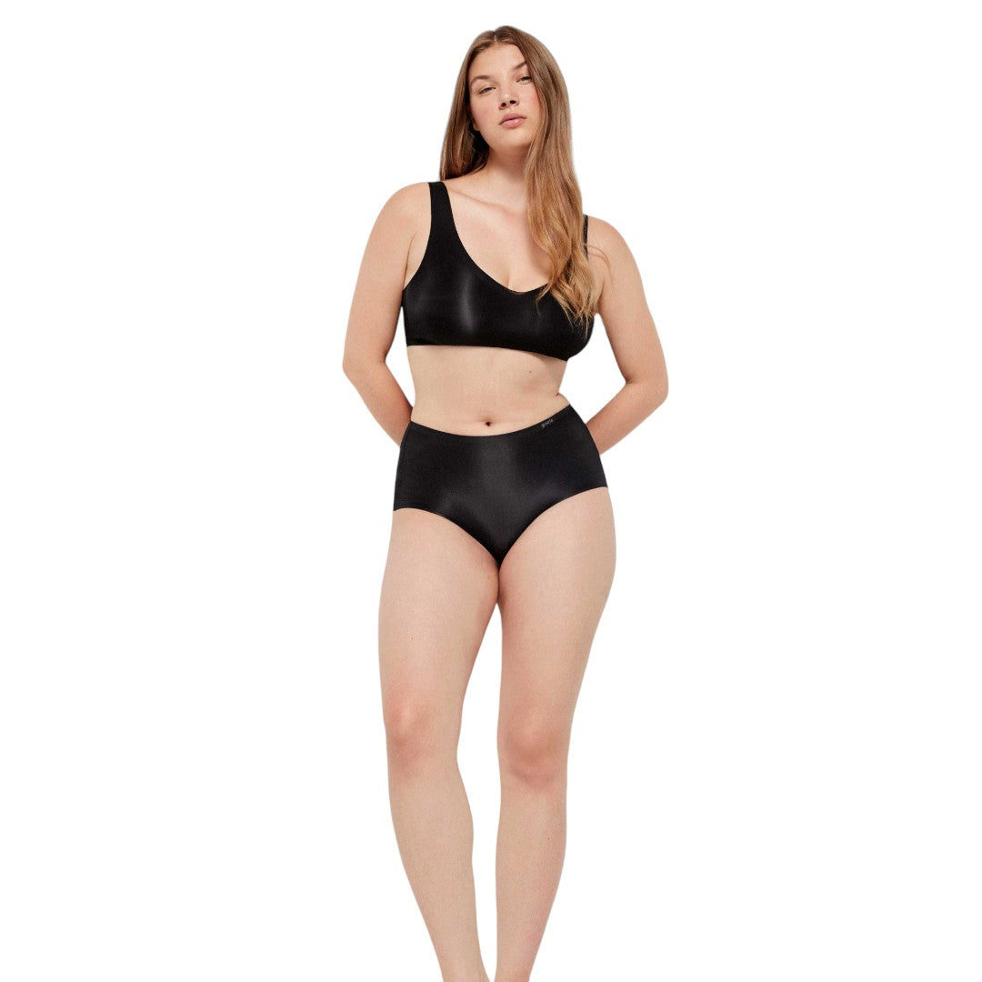 Gisela Slip Midi Invisibile Second Skin finiture termofuse taglio laser Nero