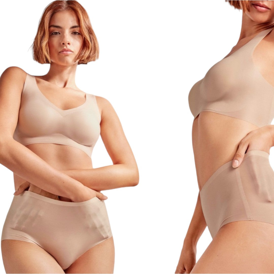 Gisela Slip Midi Invisibile Second Skin finiture termofuse taglio laser Nude
