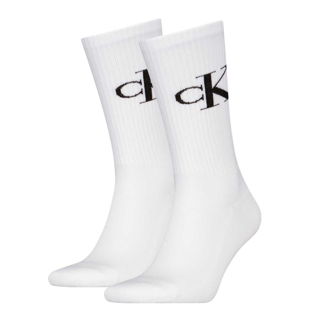 Calvin Klein Uomo 2P Calze Monogram bianco 701228802 002 805