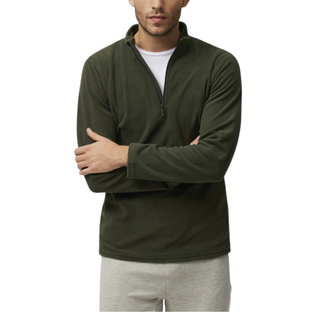 Ysabel Mora Giacca In Pile Maniche Lunghe Uomo mezza zip 70105 Verde Bottiglia