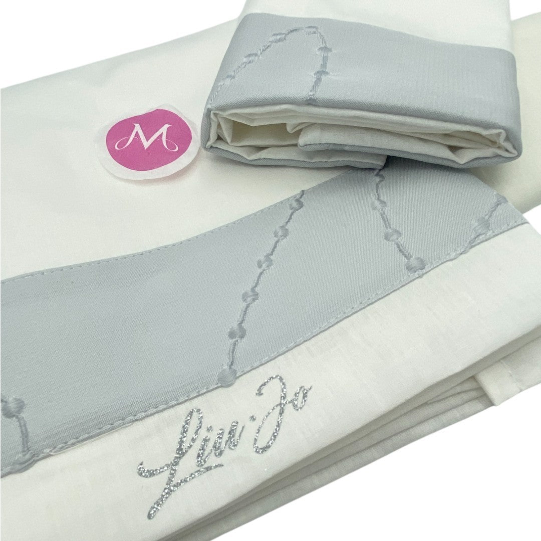 Liu Jo Completo 3pz culla/passeggino Art. Ricamato Naturale Perla BL613C 00517