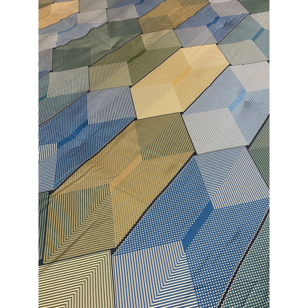 Reever Trapunta in raso di cotone Diamante Blu Verde LG02200501