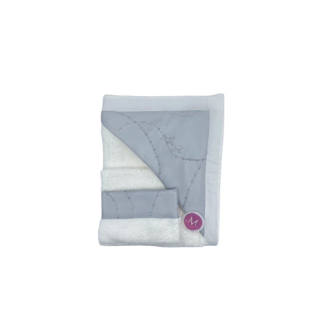 Liu Jo Baby Accappatoio+manopola Linea Ricamato bianco-perla BB155B 00392