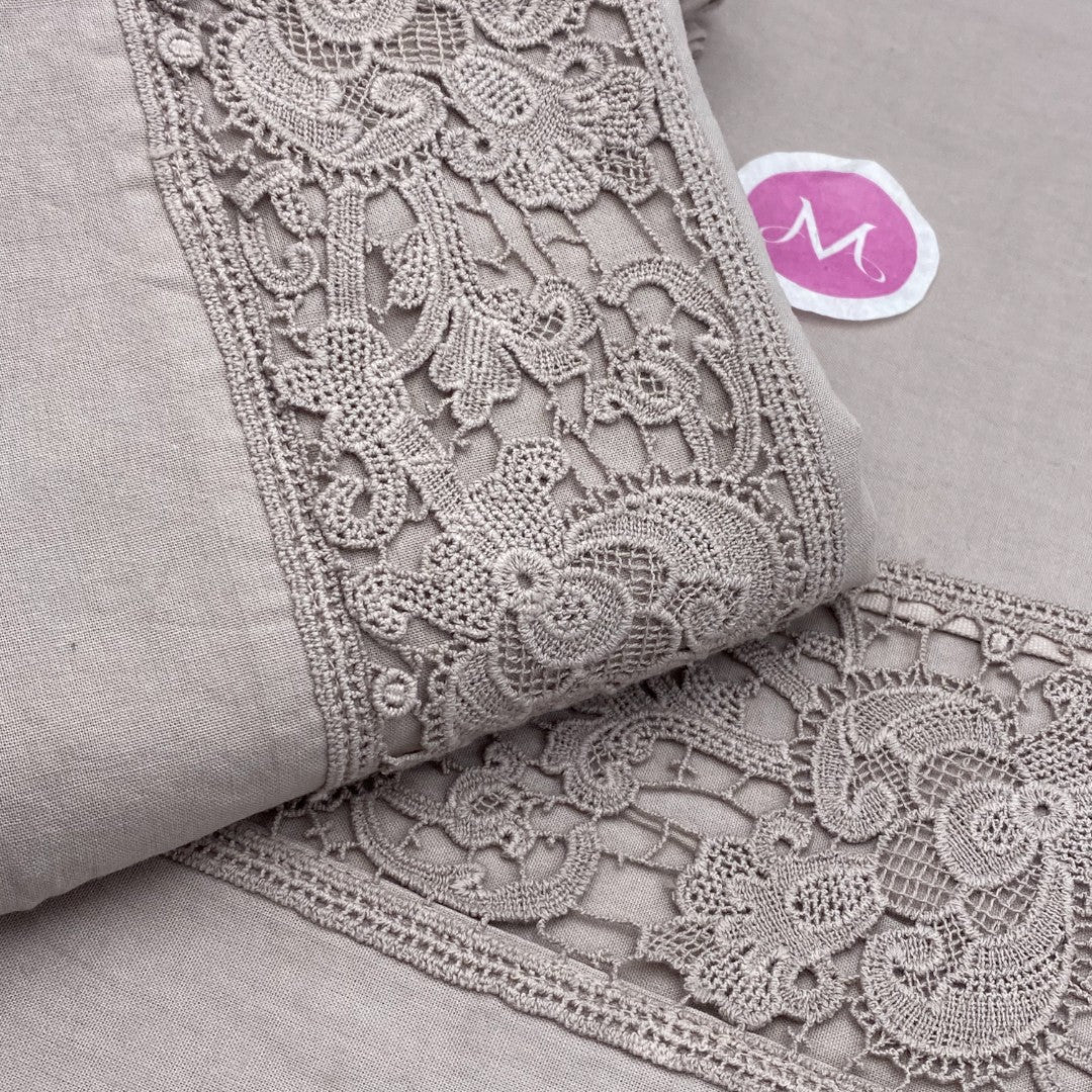 Biancoperla completo lenzuola matrimoniali tinto in filo Marrakech Cipria