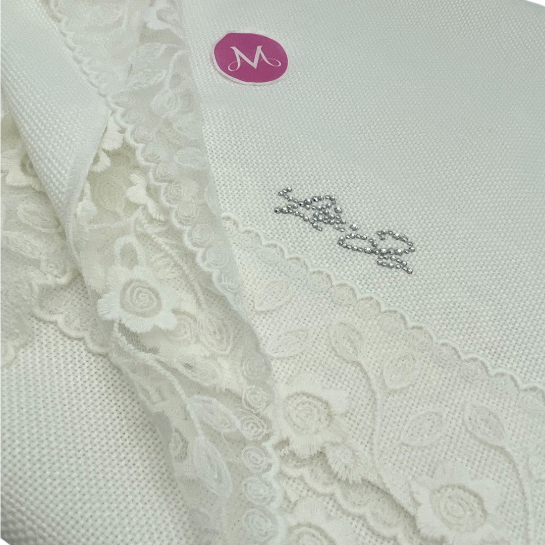 Liu Jo Runner Sweet LJ con orli organza ricamata latte LT628B 00339