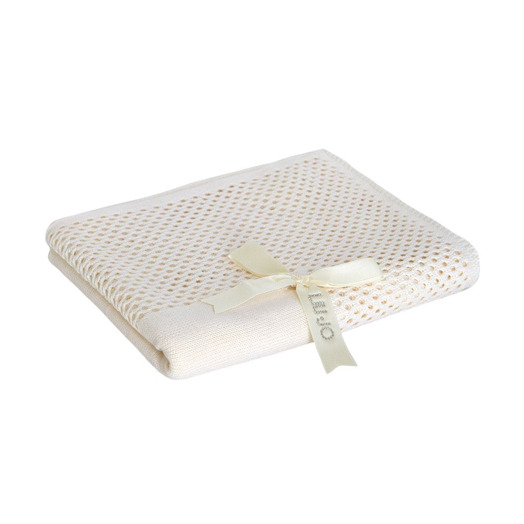 Liu Jo Baby Copertina Carrozzina in Lana Merinos Bamby Avorio BL248B 00067