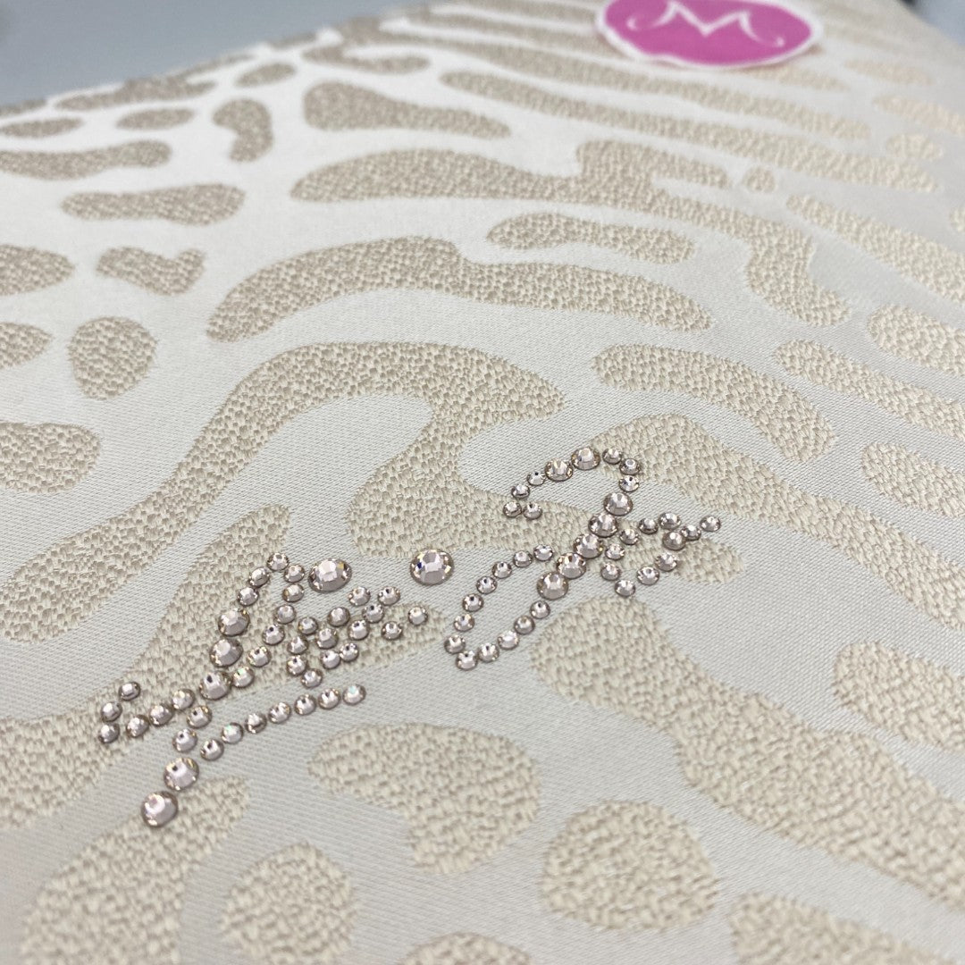 LIU JO Cuscino Arredo Jacquard Impronta logo Corsivo 40x40 Sabbia - LL2523 00069