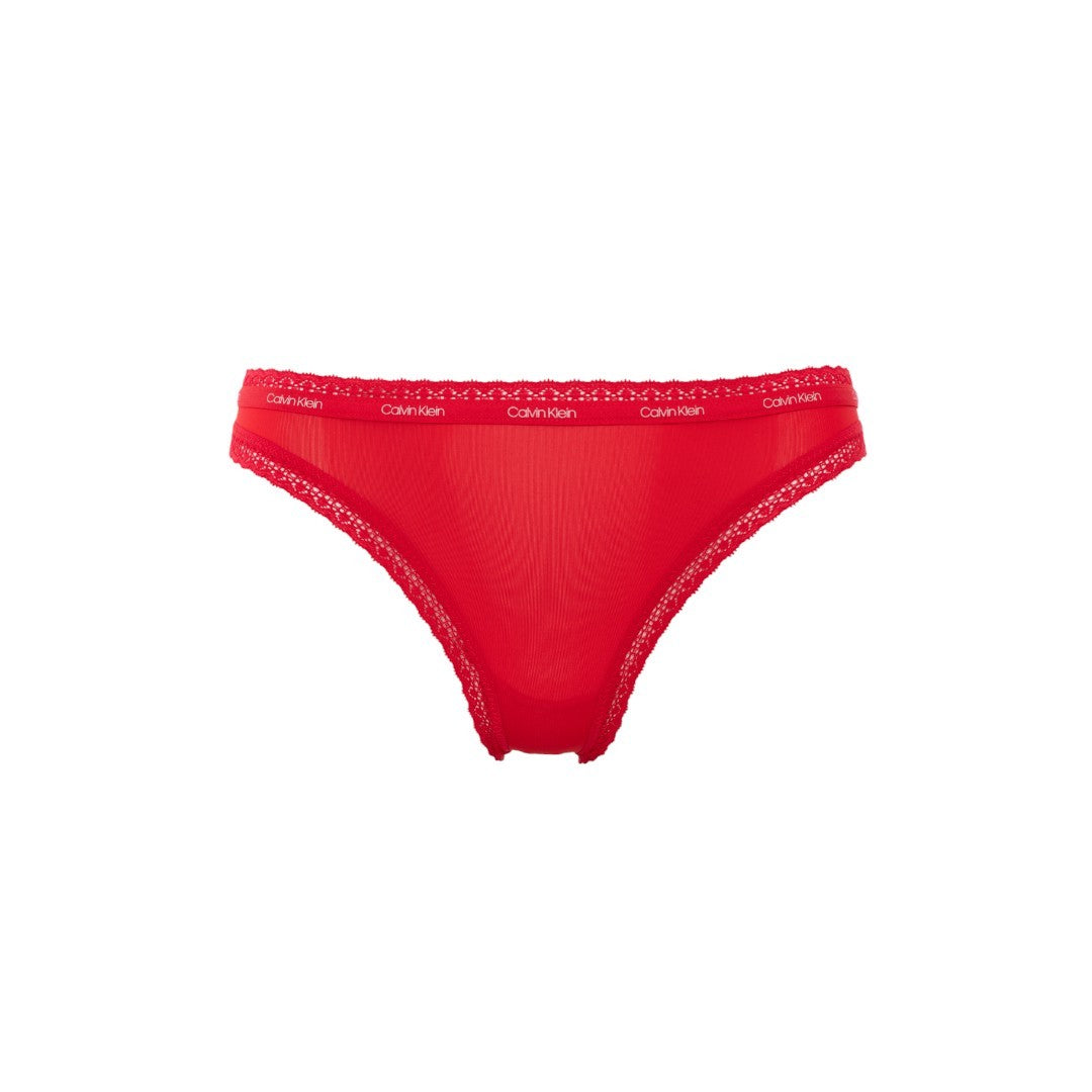 Calvin Klein Underwear Donna Slip Rosso in Lycra Bordi Ricamati-000QD3766E XAT