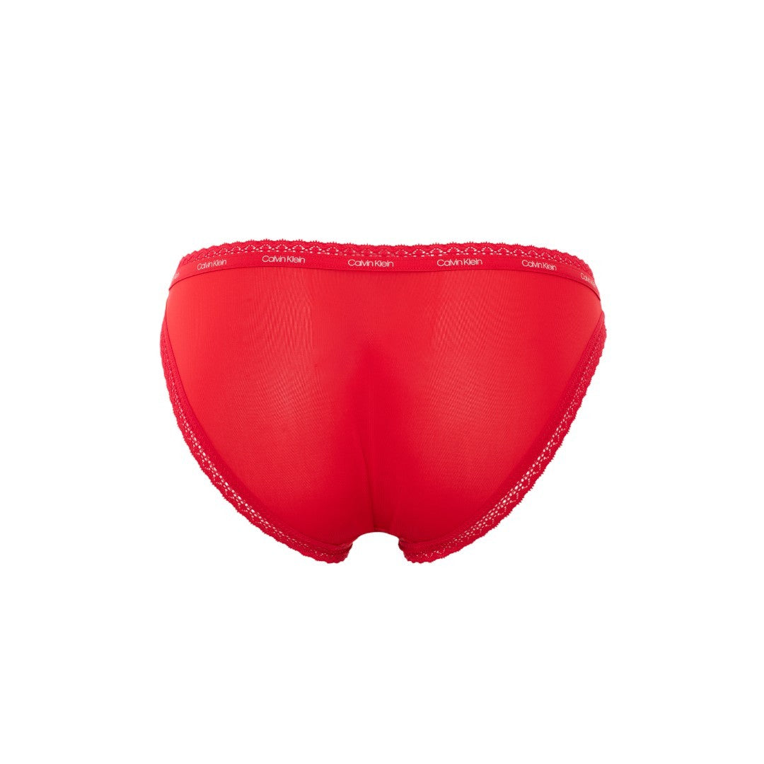 Calvin Klein Underwear Donna Slip Rosso in Lycra Bordi Ricamati-000QD3766E XAT