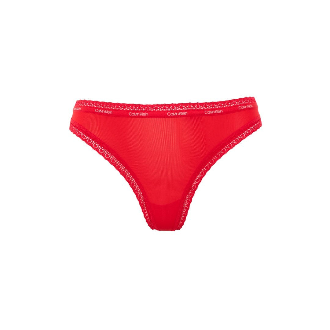 Calvin Klein Underwear Donna perizoma Rosso Lycra bordi ricamati-000QF6048E XAT