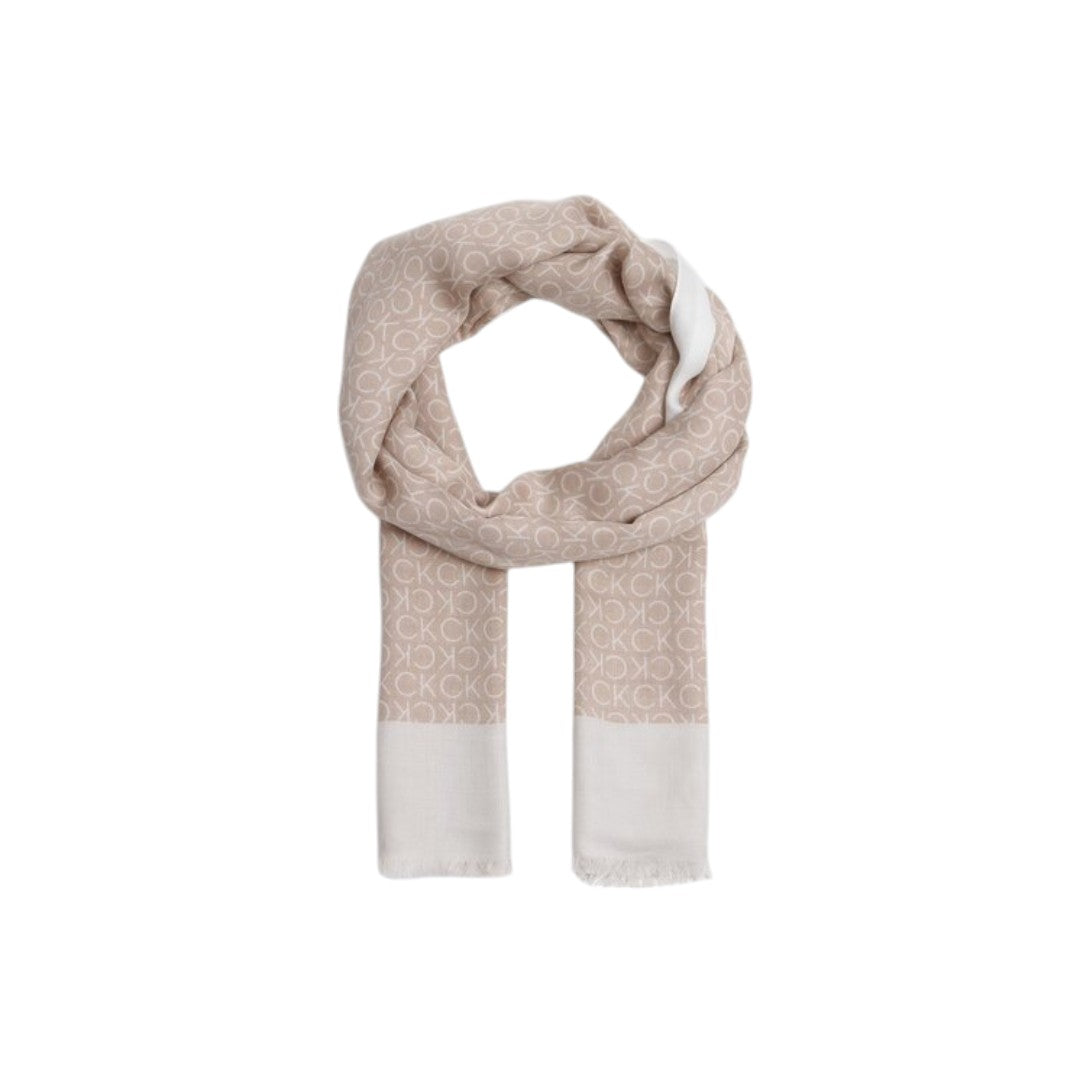 Calvin Klein Scialle Donna Logato CK Modal e Viscosa cipria - K60K610228 VFM