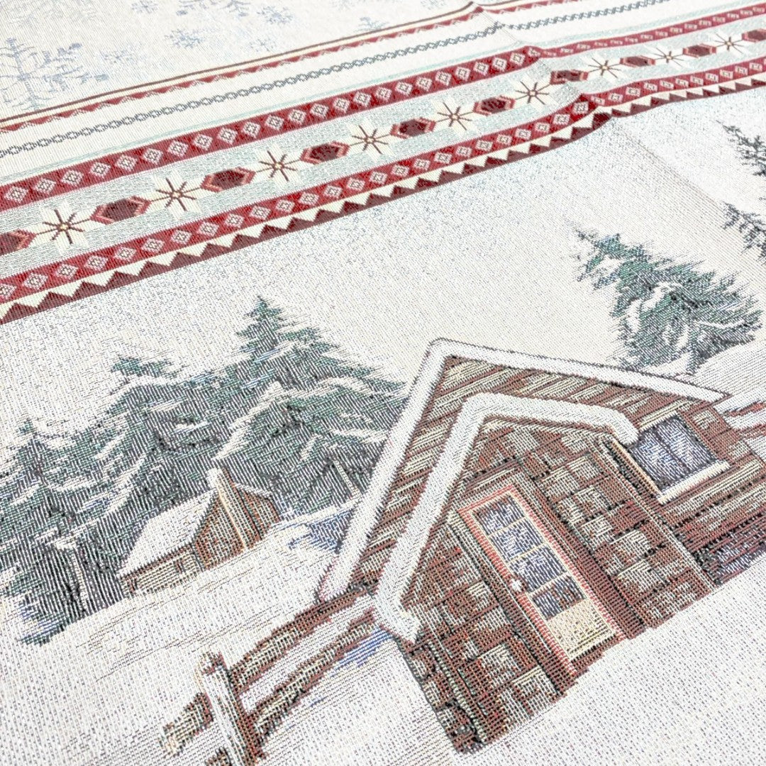 Emily Home Tovaglia Gnomo di Natale in Gobelin rosso-argento