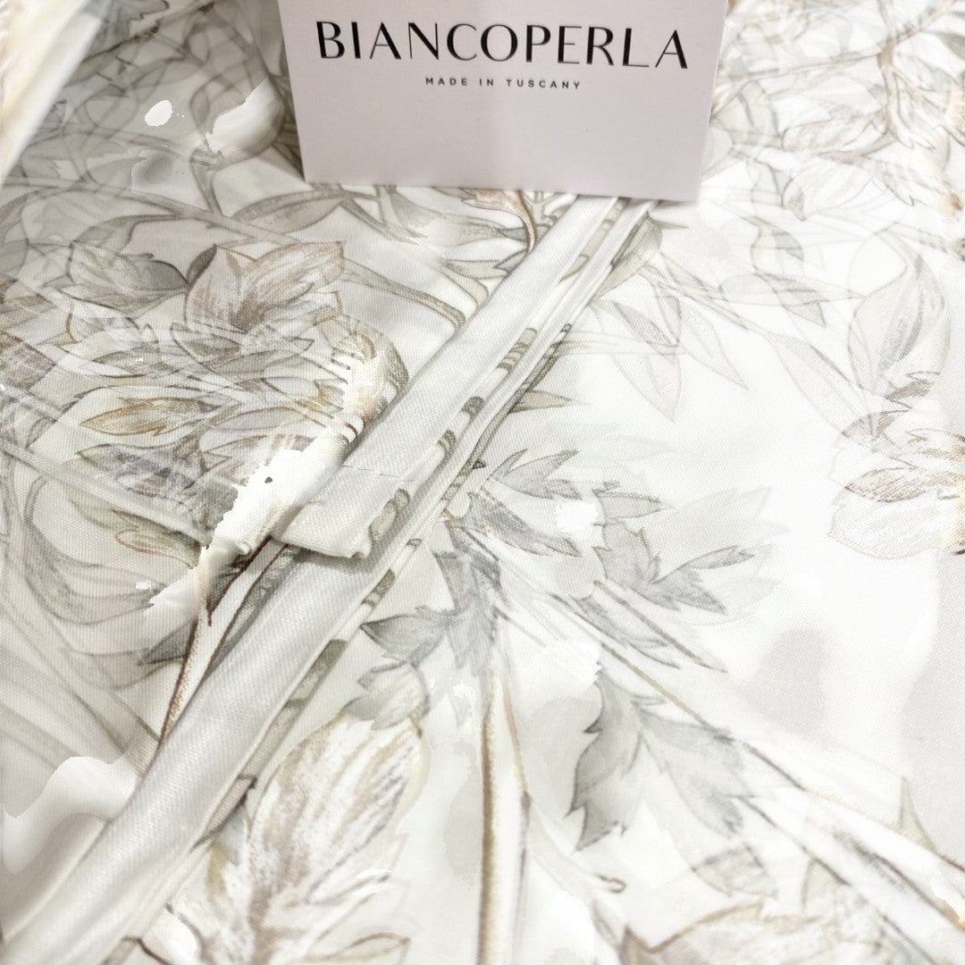 Biancoperla Parure Copripiumino Cotone Percalle Stampato Koh Grigio