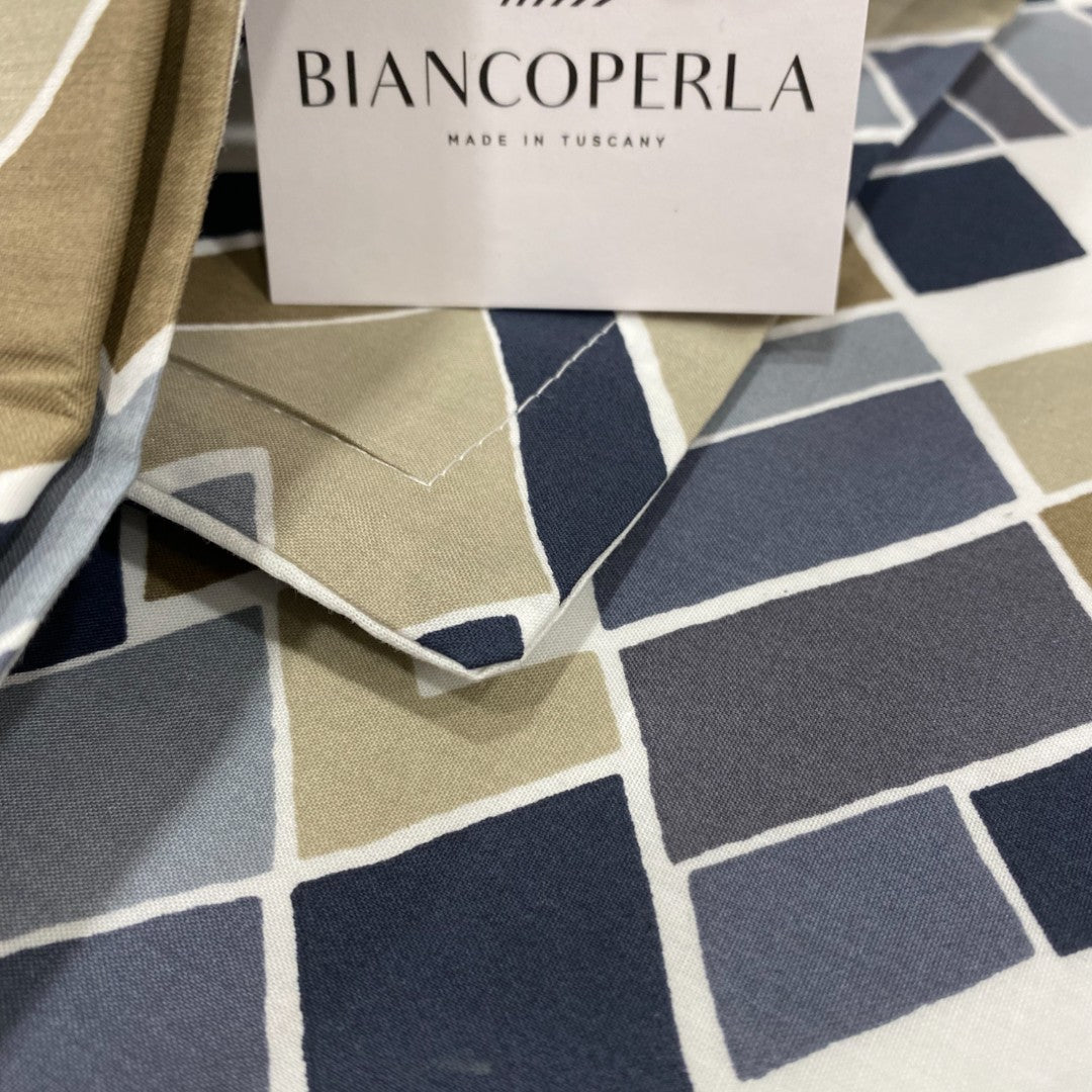 Biancoperla Parure Copripiumino Cotone Percalle Stampato Rawa Grisaglia
