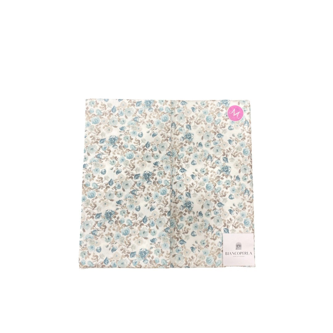 Biancoperla Parure Copripiumino Cotone Percalle Stampato Palawan Azzurro