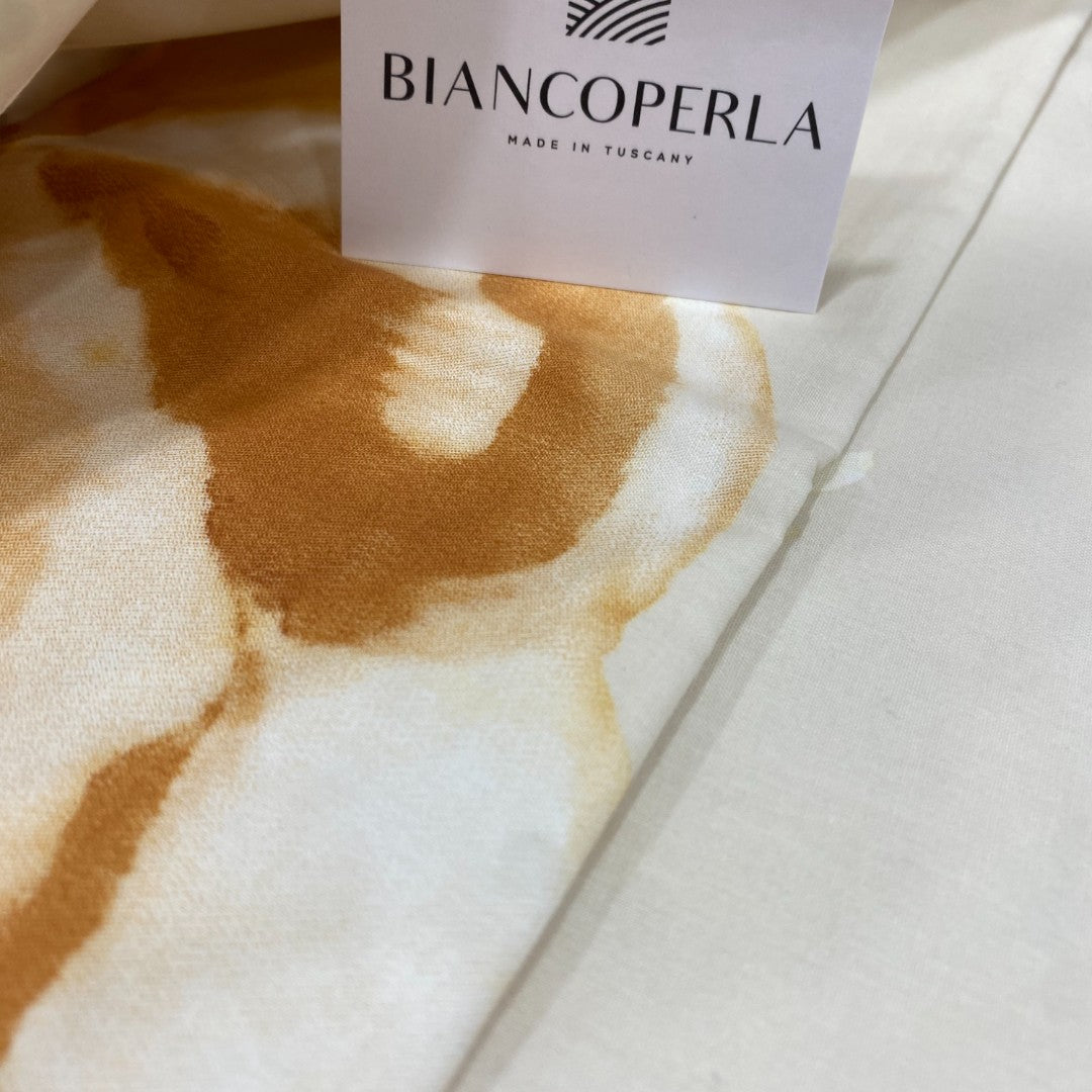 Biancoperla Parure Copripiumino Cotone Percalle Stampato Jermin sabbia