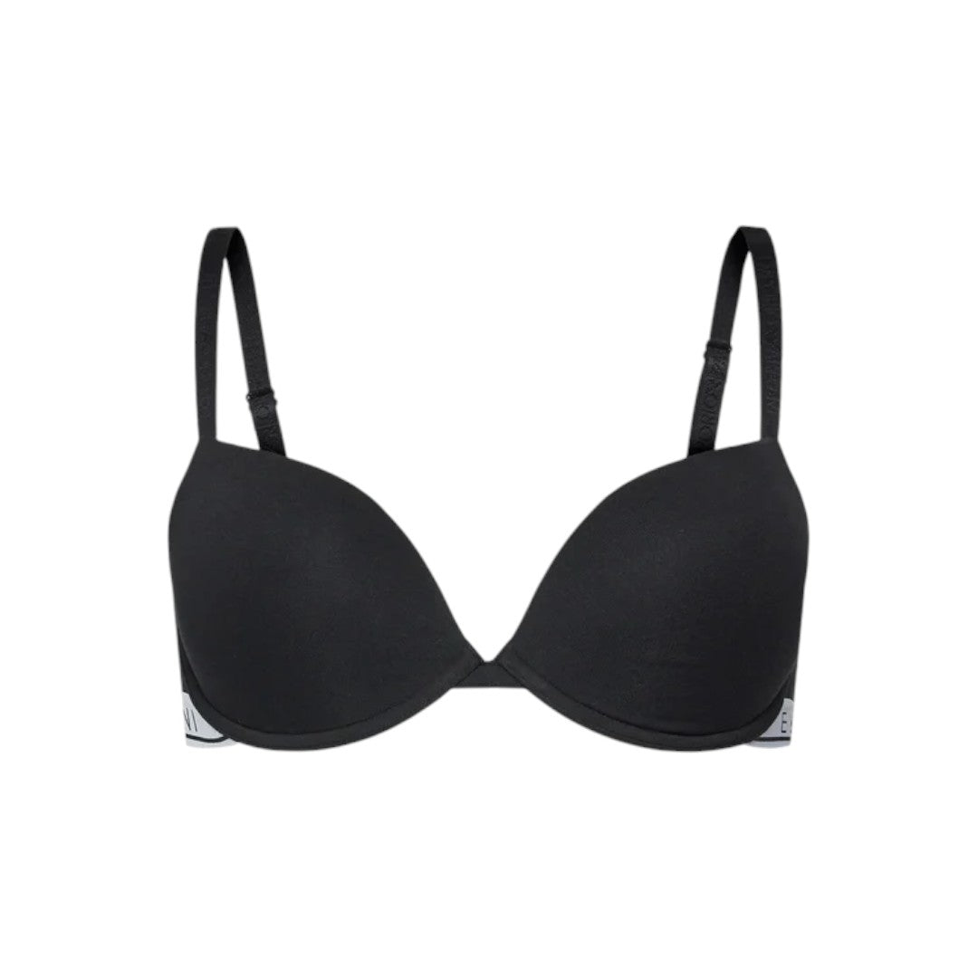 Emporio Armani reggiseno cotone imbottito logato nero 164394 3F227 00020