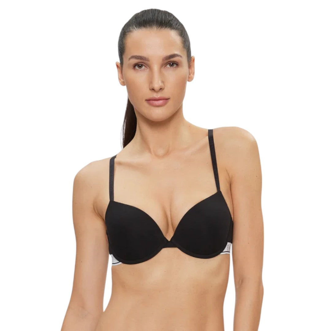 Emporio Armani reggiseno cotone imbottito logato nero 164394 3F227 00020