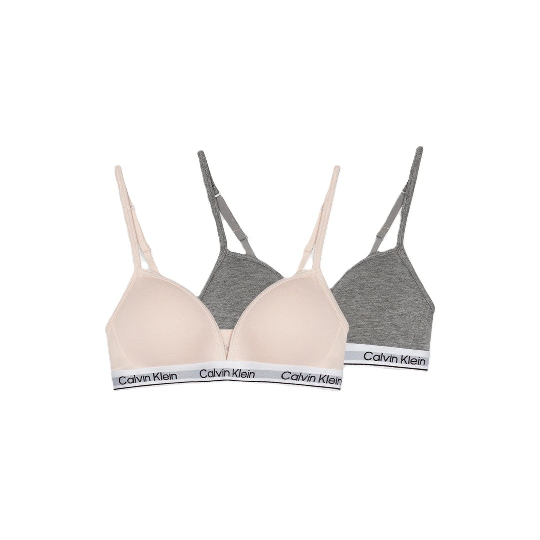 Calvin Klein 2 Pack Reggiseno A Triangolo Bambina Silverpeony/Greyheather - G80