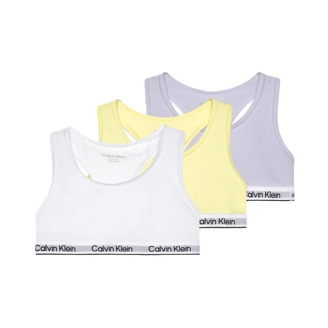 Calvin Klein 3 Pack Brassière Bambina Purpleheather/Elfinyellow/Pcwh - G80G80074