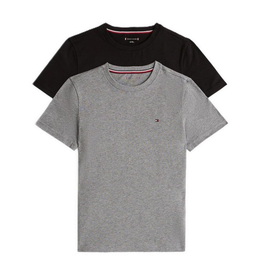 Tommy Hilfiger 2 Pack T-Shirt Bambino Medium Grey Ht/Black - UB0UB00310-0UB