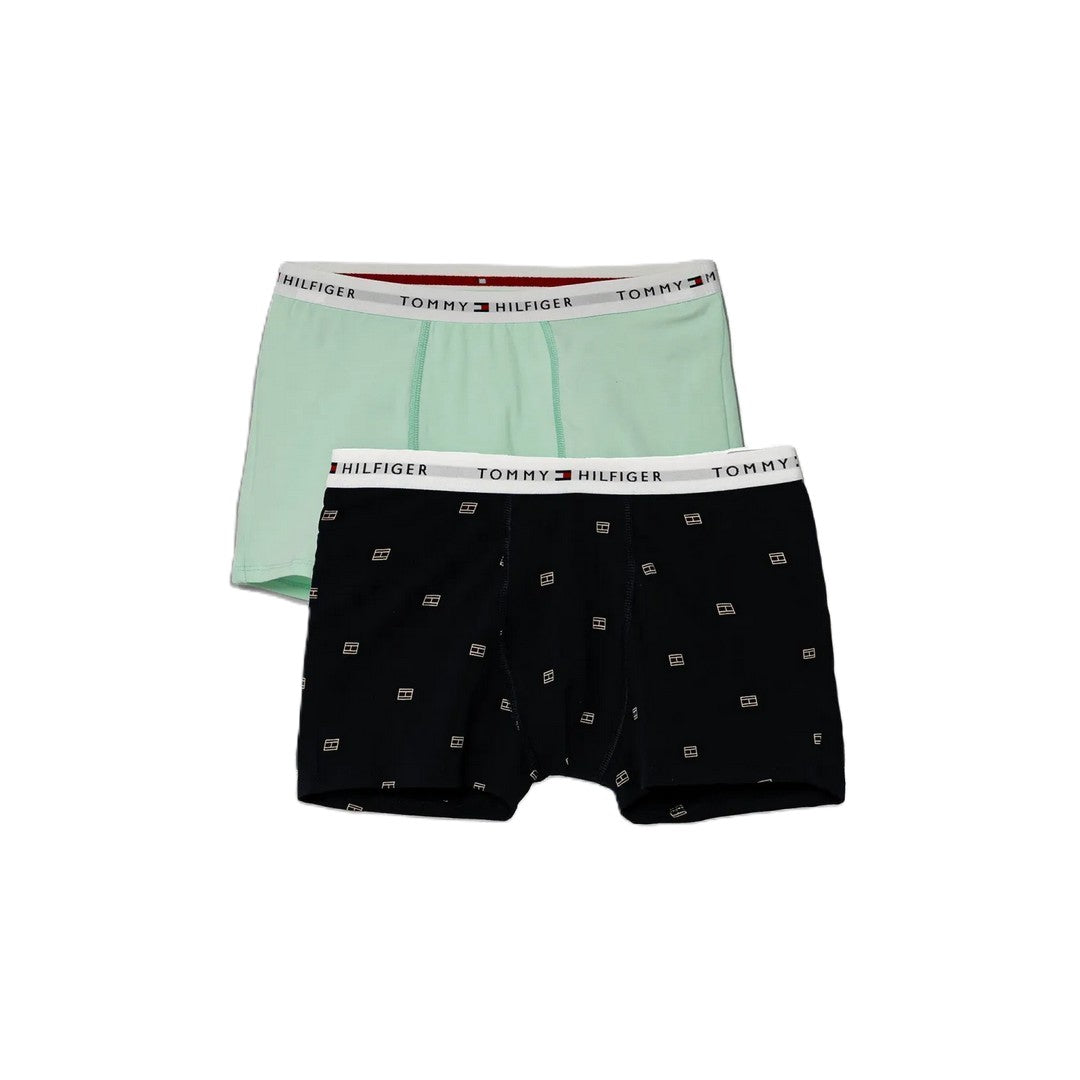 Tommy Hilfiger 2 Pack Boxer Bambino Desert Sky Outline Flag/Dew Gr - UB0UB00550-