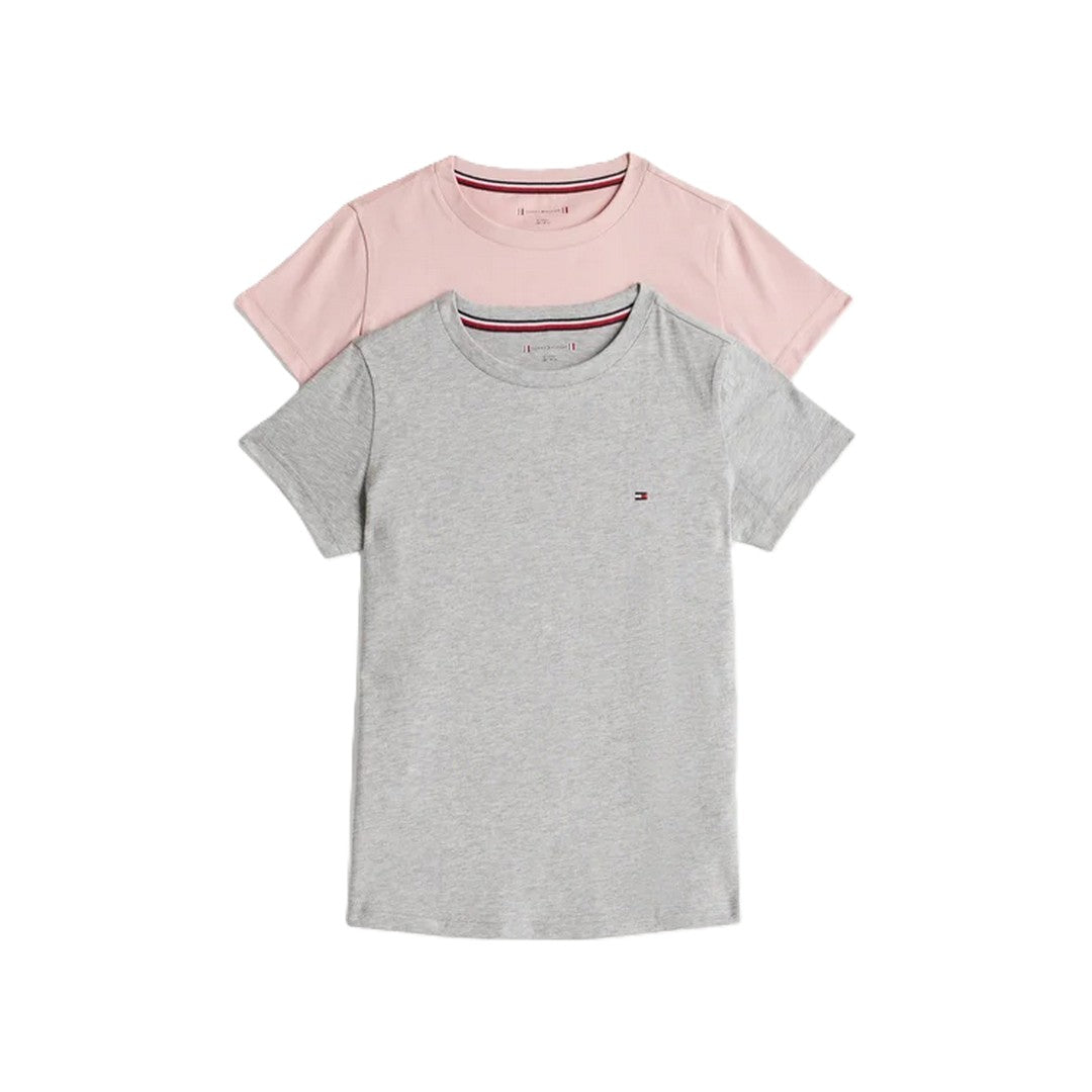 Tommy Hilfiger 2 Pack T-Shirt Bambina Foggy Pink/Light Grey Htr - UG0UG00307-0R8