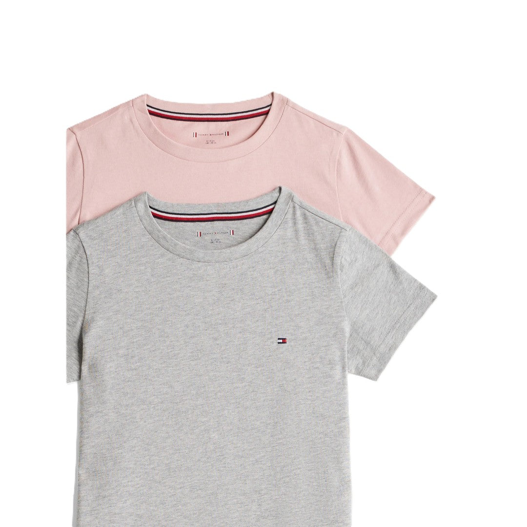 Tommy Hilfiger 2 Pack T-Shirt Bambina Foggy Pink/Light Grey Htr - UG0UG00307-0R8