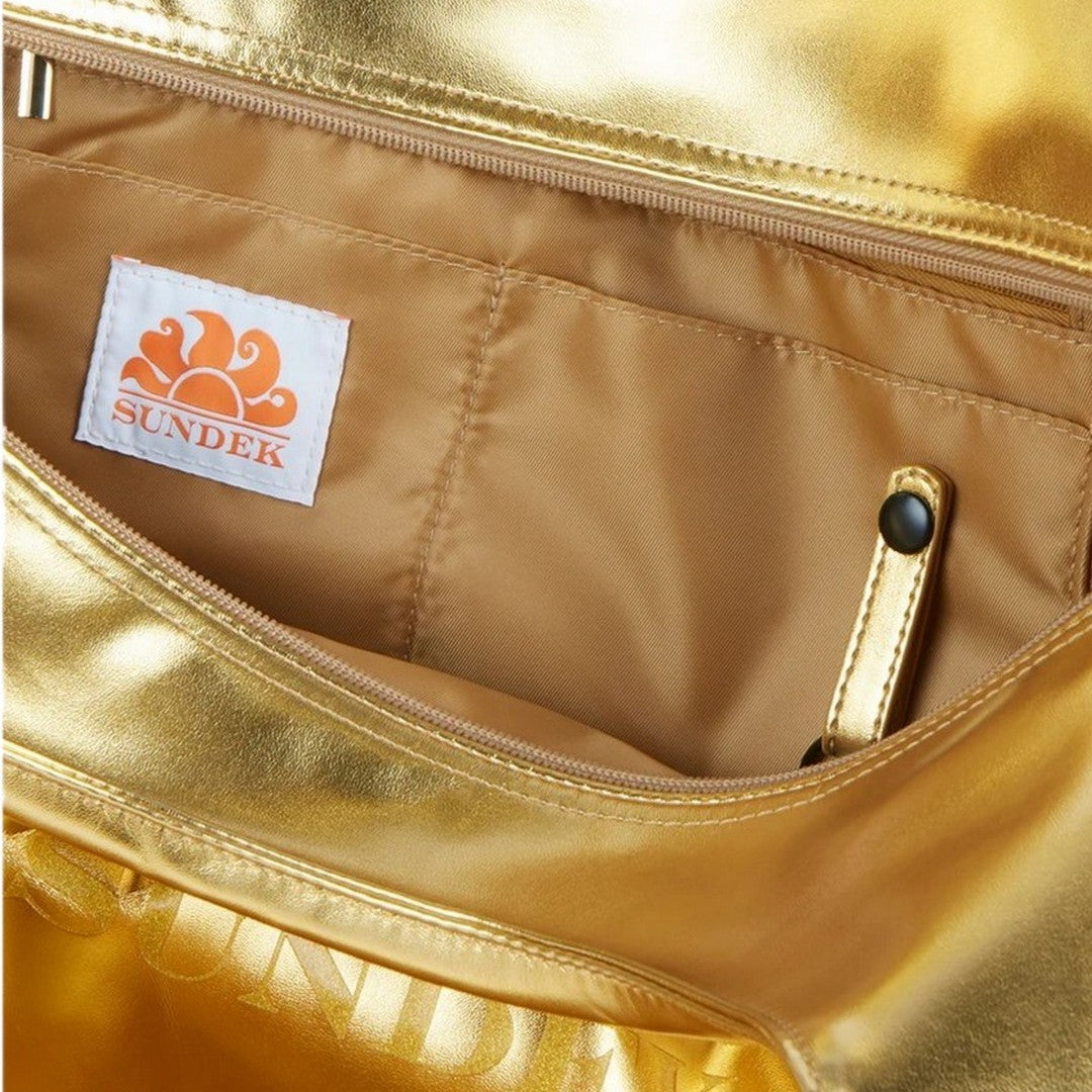 Sundek Chel Bag Borsa Shopper Laminata Con Logo Gold - AW417ABPU7LA-A75LA