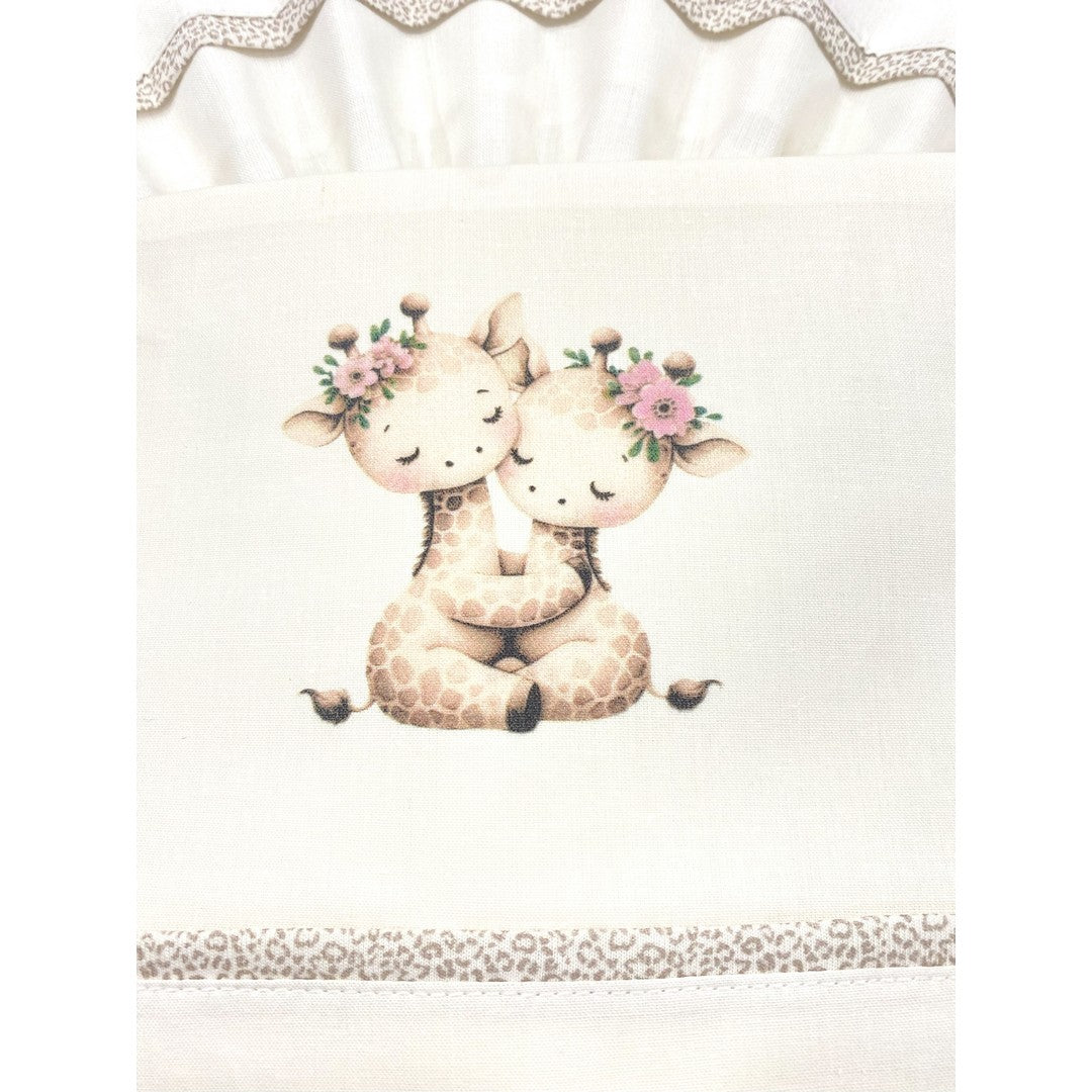 Gary Lenzuolino Neonato 100% cotone tinta unita stampa giraffe latte 90x120