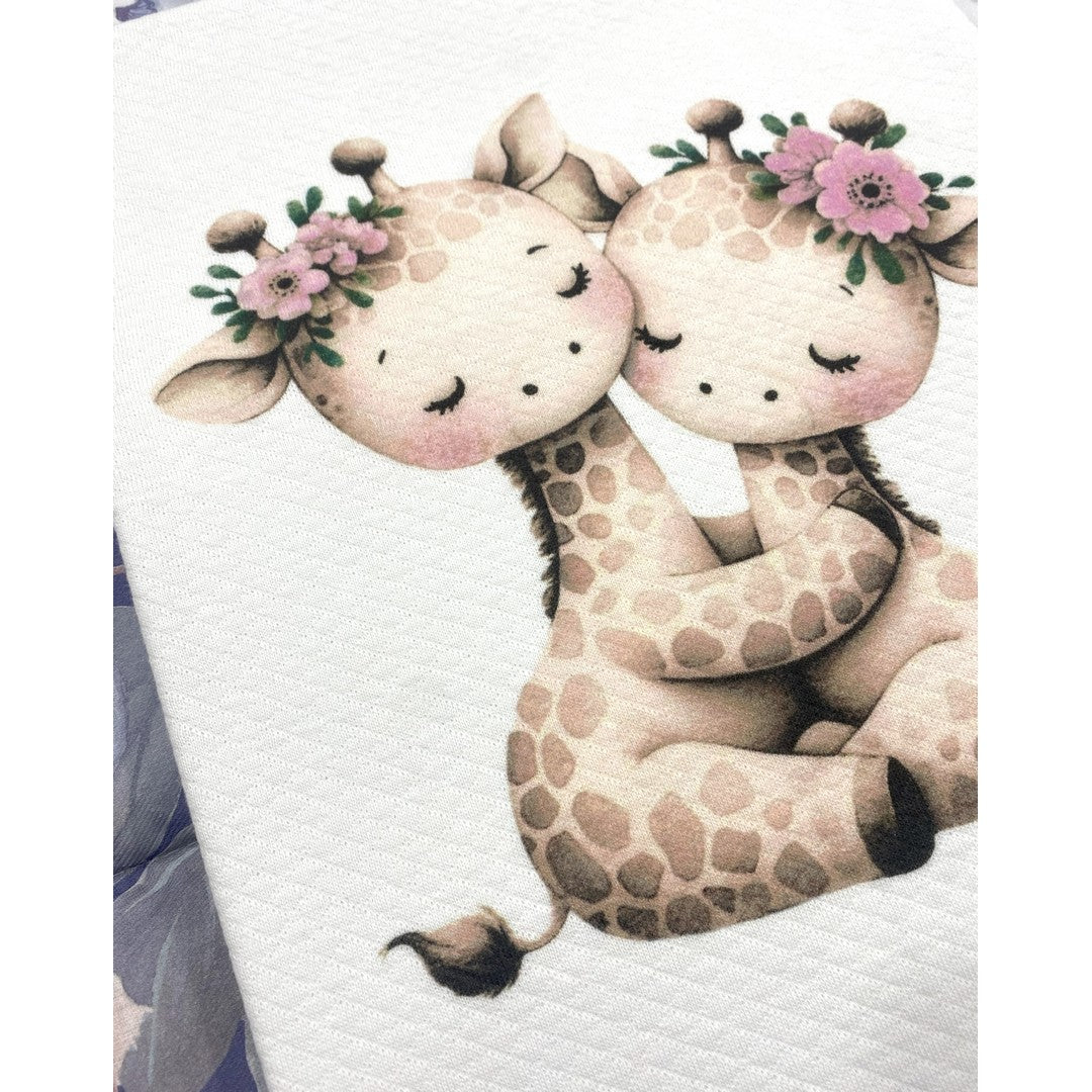 Gary Copertina Neonato 100% cotone tinta unita stampa giraffe latte 75x90