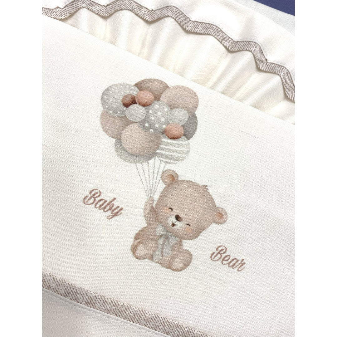 Gary Lenzuolino lettino Neonato 100% cotone con stampa palloncini latte 115x175