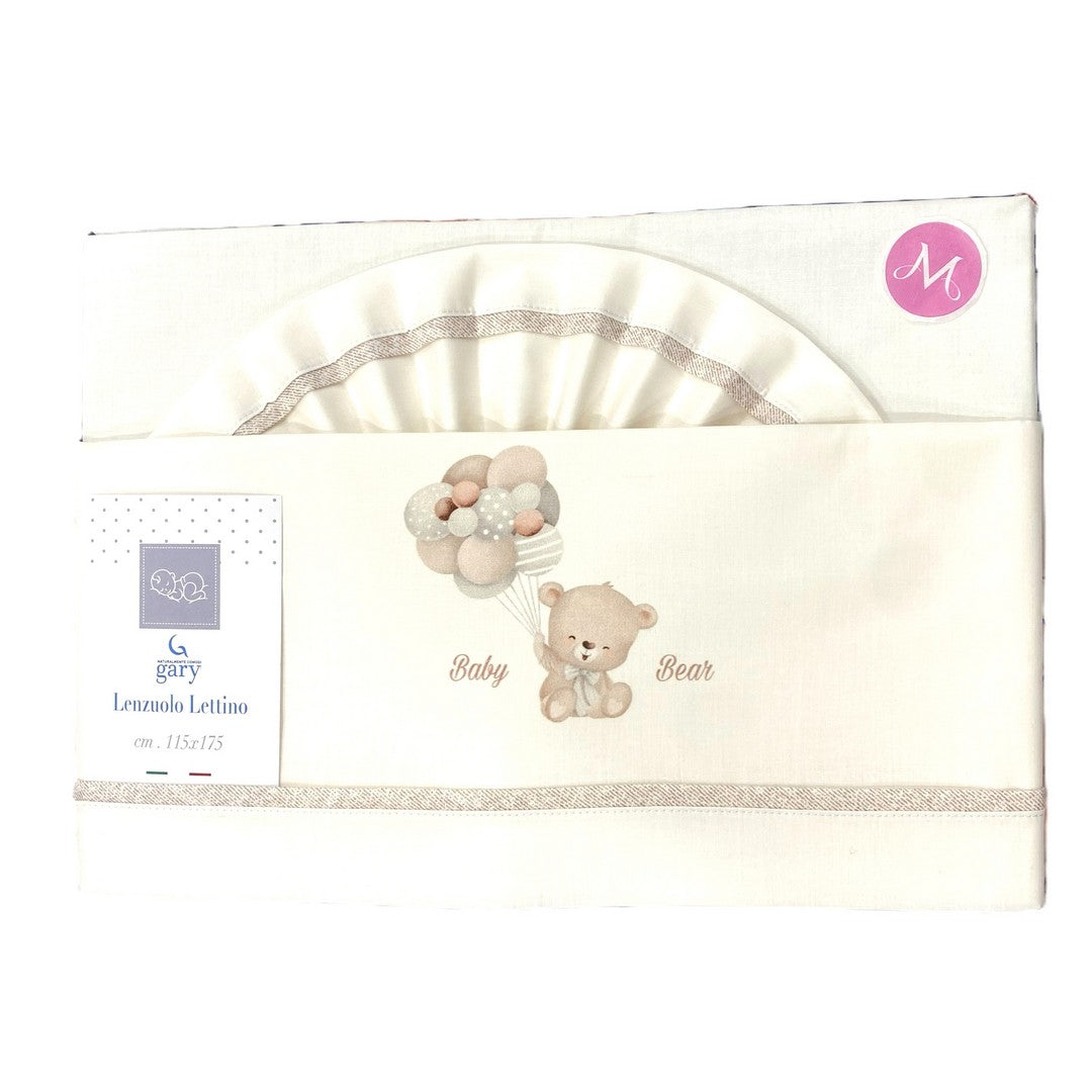 Gary Lenzuolino lettino Neonato 100% cotone con stampa palloncini latte 115x175