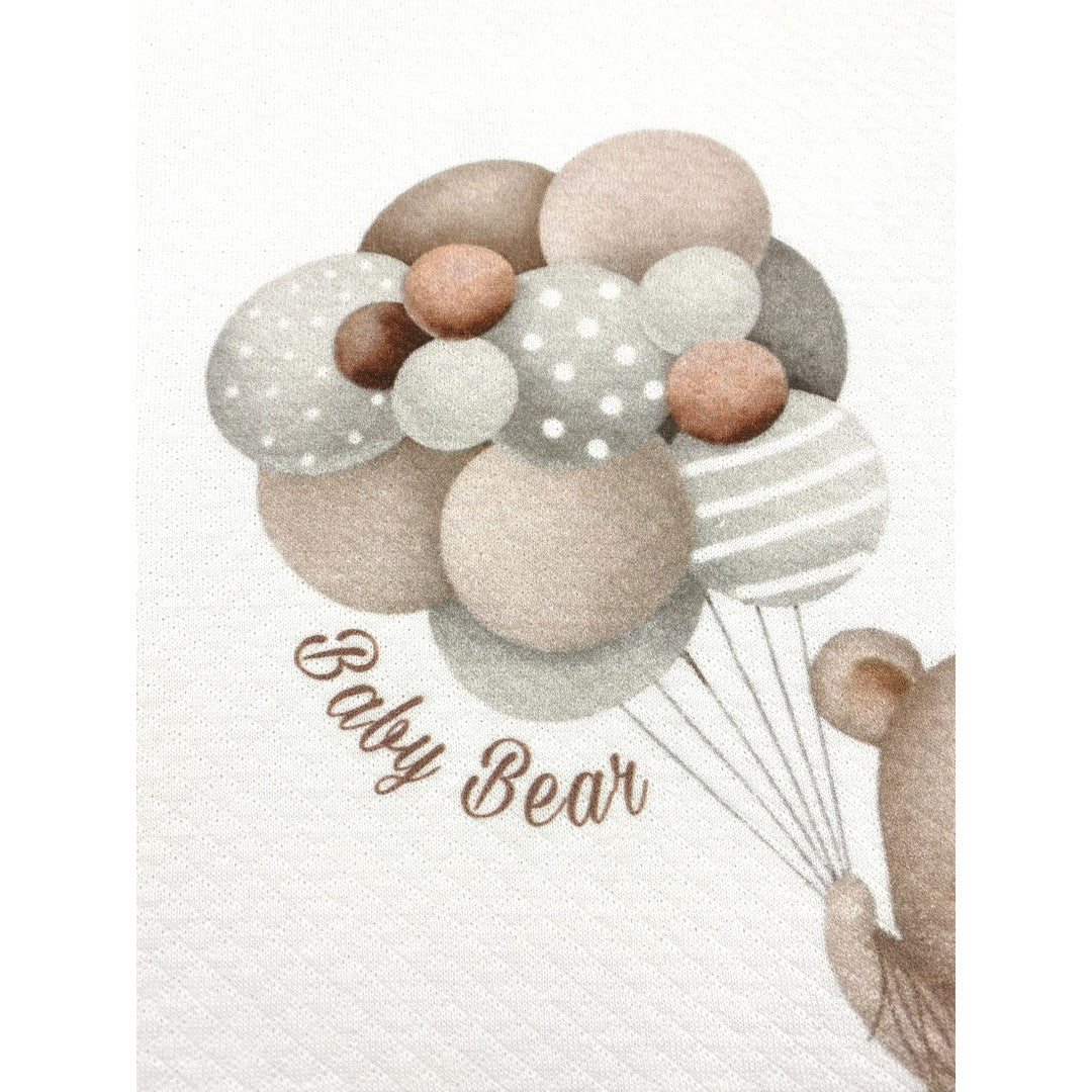 Gary Copertina Neonato 100% cotone tinta unita con stampa palloncini latte 75x90
