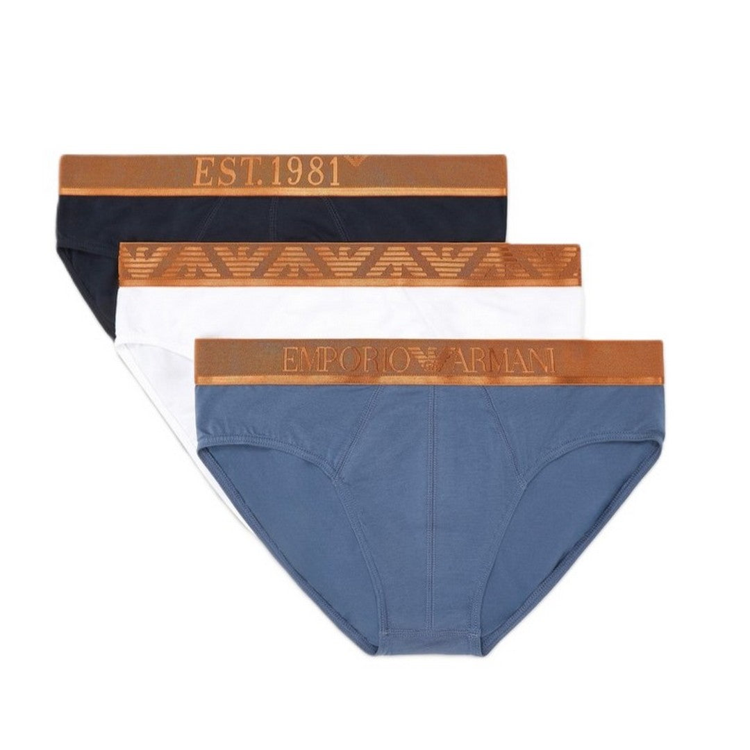 Emporio Armani Slip uomo 3pack Bianco/Vin Ind/Armani Blu - EM000258 AF10780 M007