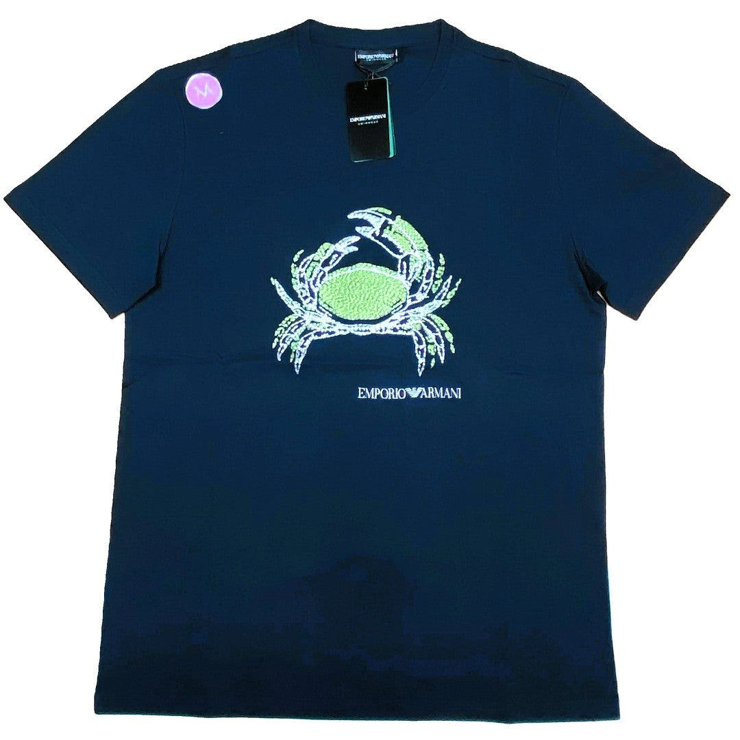 Emporio Armani Beachwear T-Shirt Blue Print Crab - EM000574 AF12347 FB074