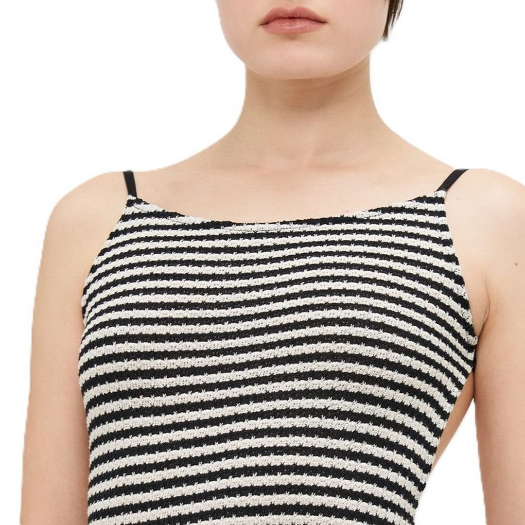 Emporio Armani Beachwear Abito midi Black/Almond Stripe - EW000608 AF12199 FC062