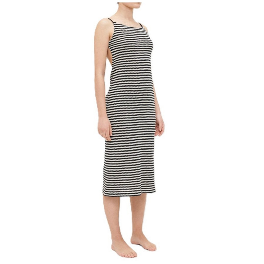 Emporio Armani Beachwear Abito midi Black/Almond Stripe - EW000608 AF12199 FC062