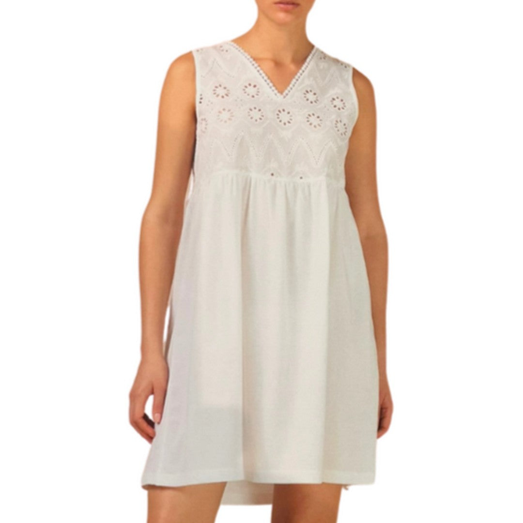 Noidinotte Abito Corto Donna Spalla Larga Sangallo E Cotone - LA003315PB401