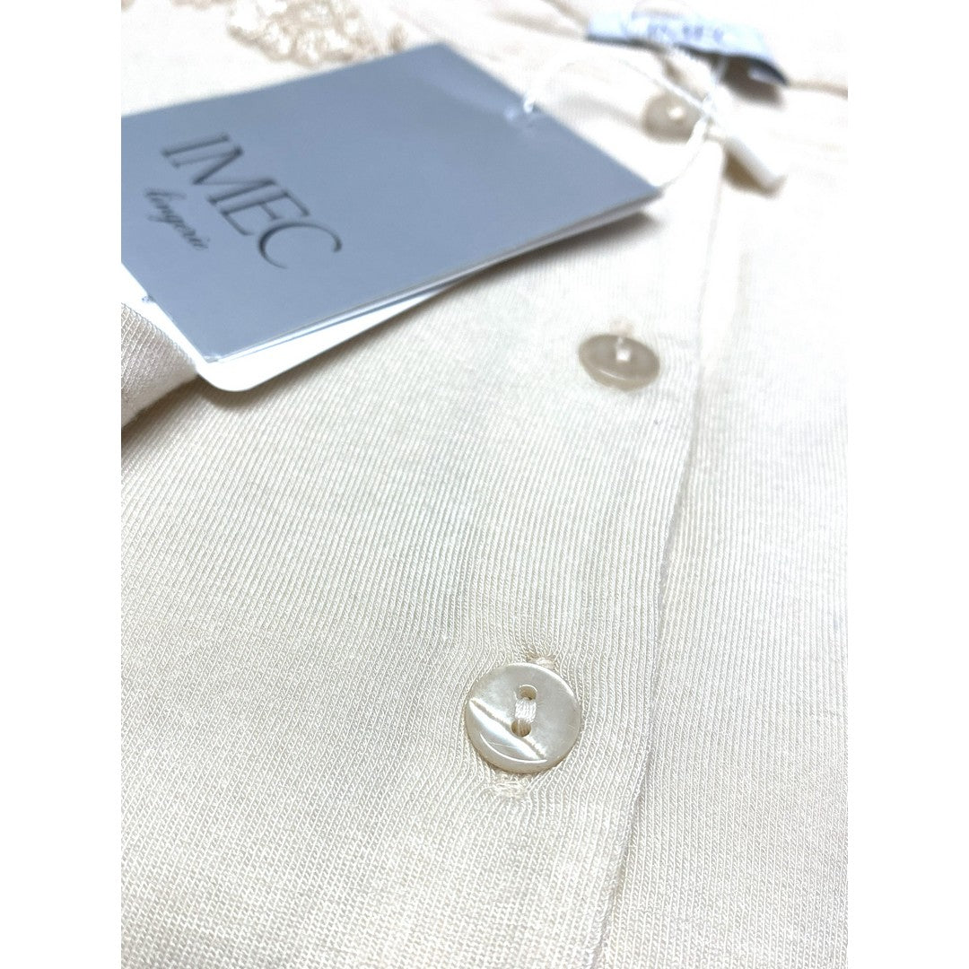 Imec Lingerie amicia da notte MicroModal manica lunga con pizzo crema