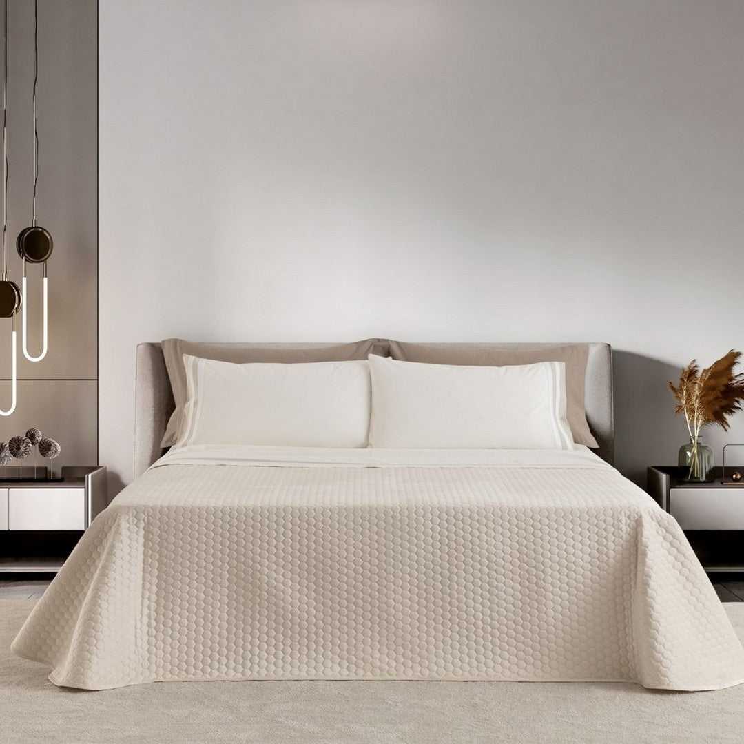 Linea Oro Exagon Quilt Velluto Tinta Unita