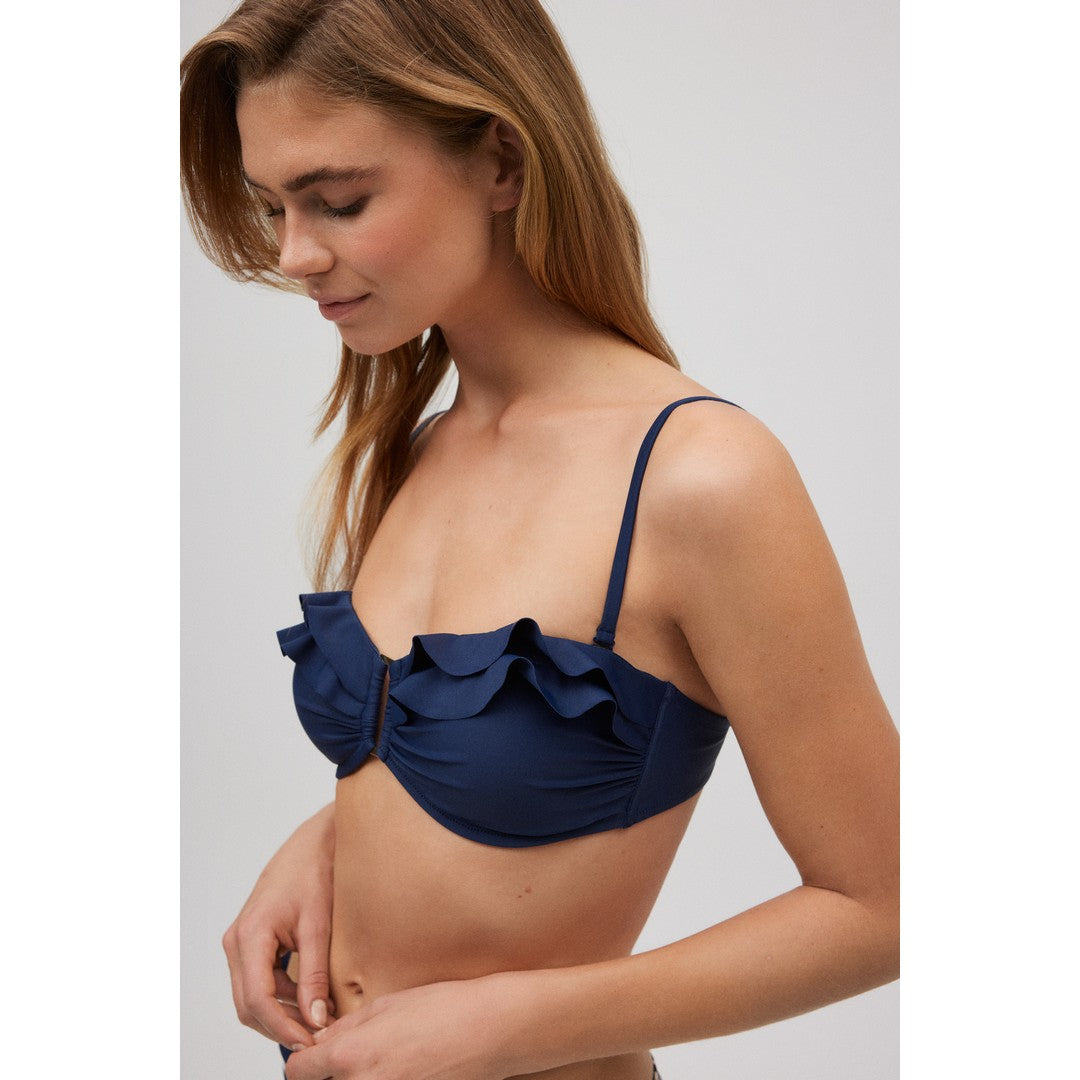 Ysabel Mora Beachwear Top Bikini A Fascia Con Volant Donna - 82939