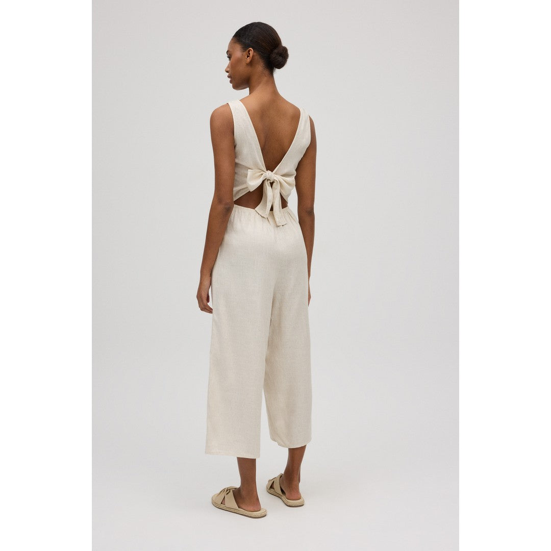 Ysabel Mora Beachwear Abito Tuta Con Fiocco In Lino Donna - 86199