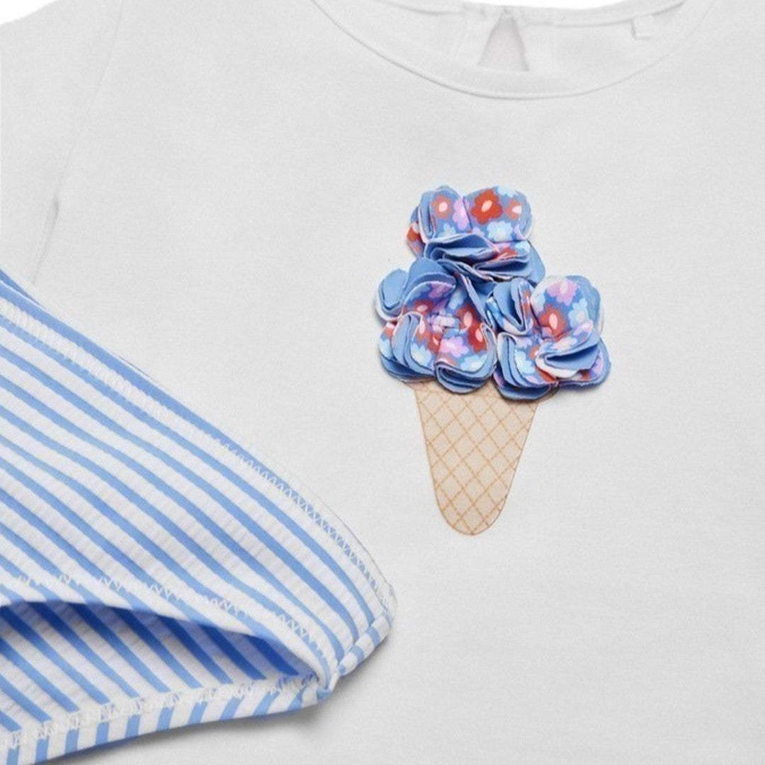 Ysabel Mora Beachwear Completo Bambina Costume Slip E Maglietta - 97062