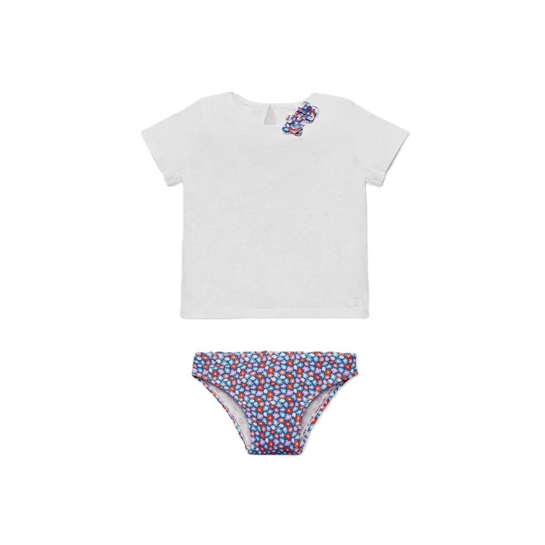 Ysabel Mora Beachwear Completo Bambina Costume Slip E Maglietta - 97077